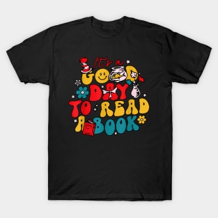 It'S A Good Day To Read A Book Reading Day Cat Teachers T-Shirt